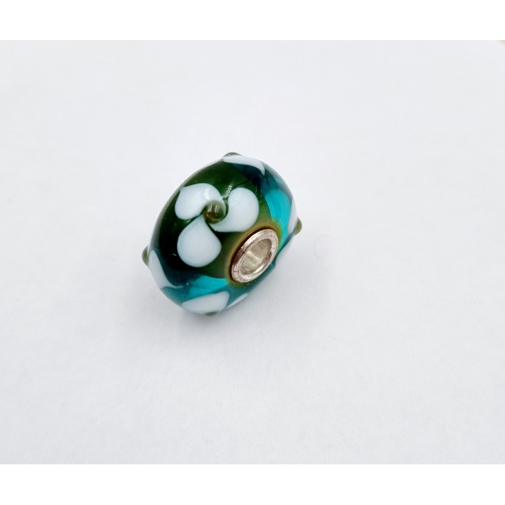 Trollbeads Unico Fiori Verde Turchese Bianco