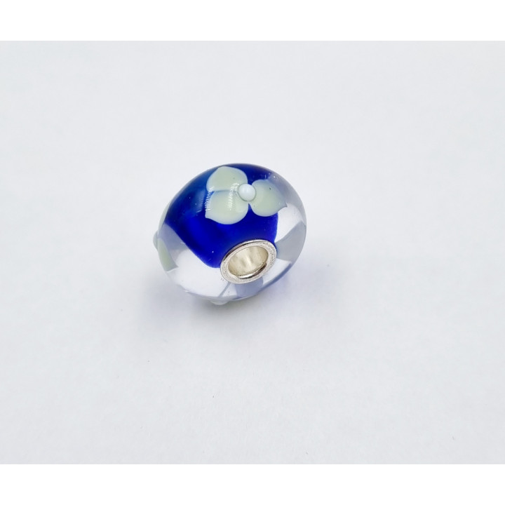 Trollbeads Unico Fiori Blu Bianco Verde Acqua