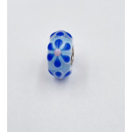Trollbeads Unico Fiori Azzurro Blu Rosa