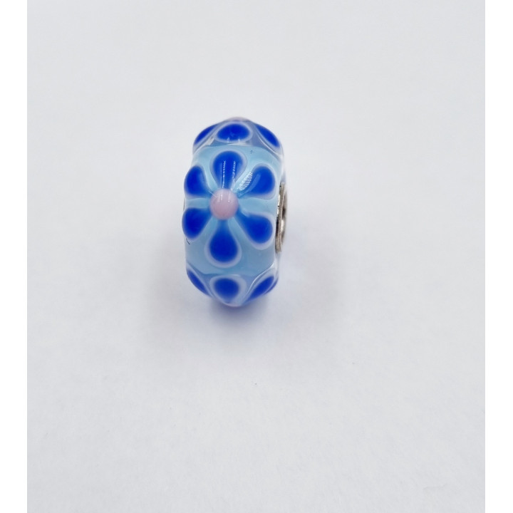 Trollbeads Unico Fiori Azzurro Blu Rosa