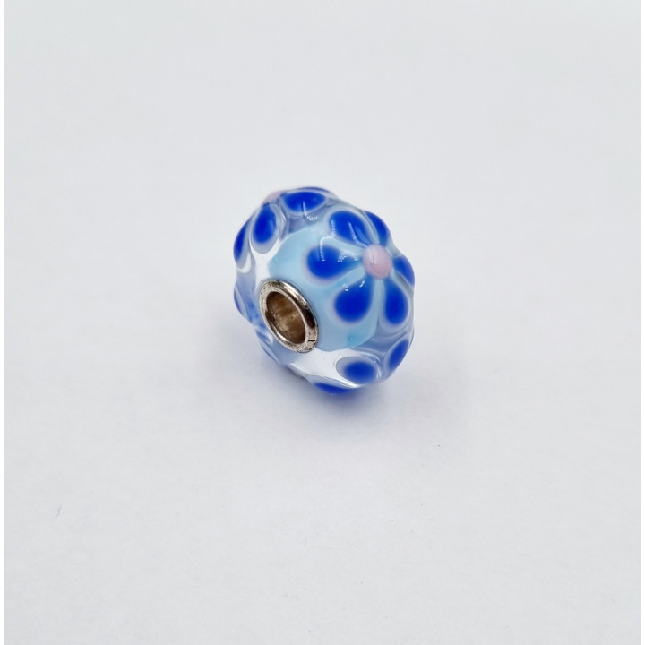 Trollbeads Unico Fiori Azzurro Blu Rosa