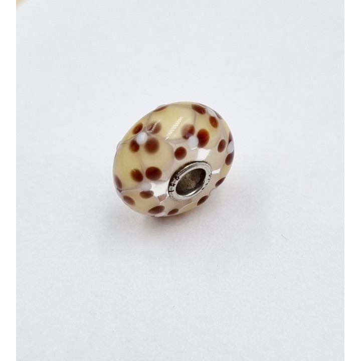 Trollbeads Unico Fiori Beige Marrone Bianco