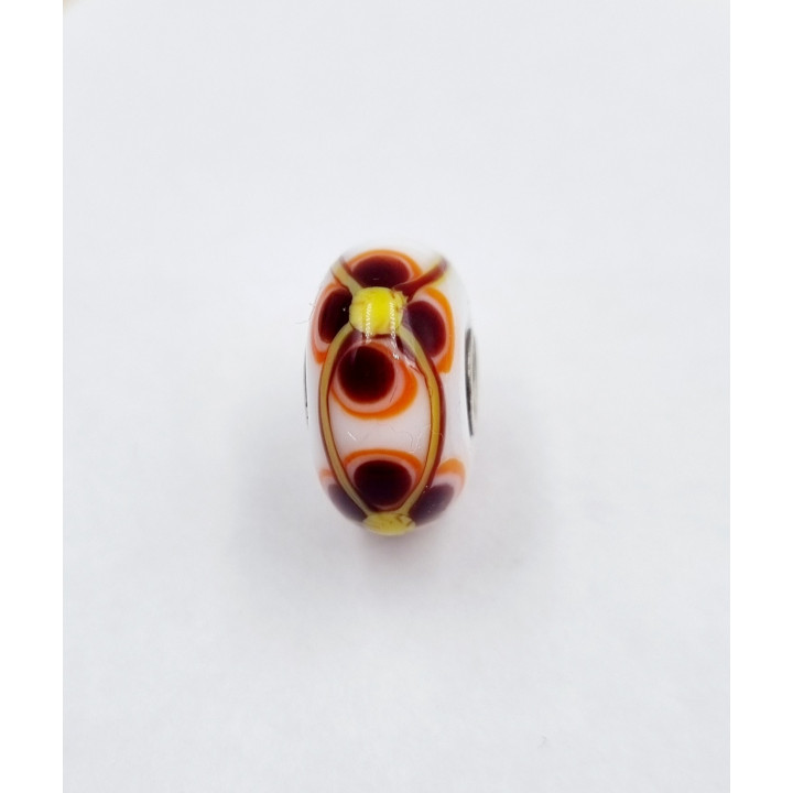 Trollbeads Unico Fiore Bianco Marrone Giallo Arancio