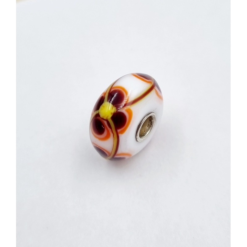 Trollbeads Unico Fiore Bianco Marrone Giallo Arancio | Agold