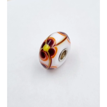 Trollbeads Unico Fiore Bianco Marrone Giallo Arancio | Agold
