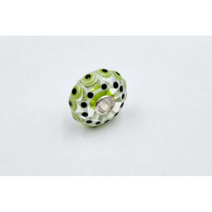 Trollbeads Unico Bruco Verde Bianco Nero