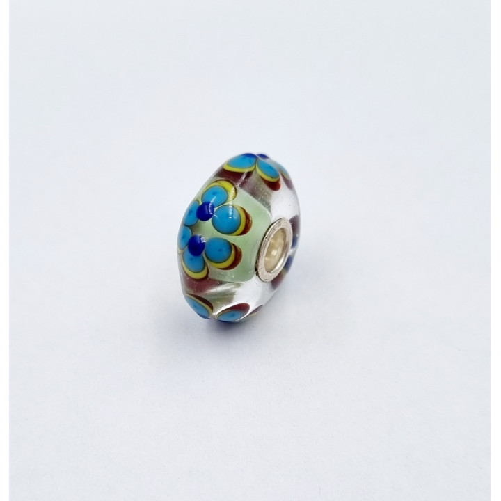 Trollbeads Unico Fiori Turchese Blu Giallo Marrone Verde
