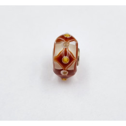 Trollbeads Unico Rombi Marrone Giallo Oro Avorio