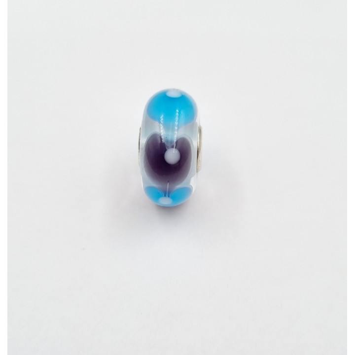 Trollbeads Unico Cuori Viola Azzurro Bianco