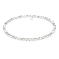 Collana Comete Oro Bianco e Perle