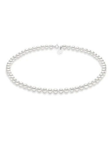 Collana Comete Oro Bianco e Perle | Agold