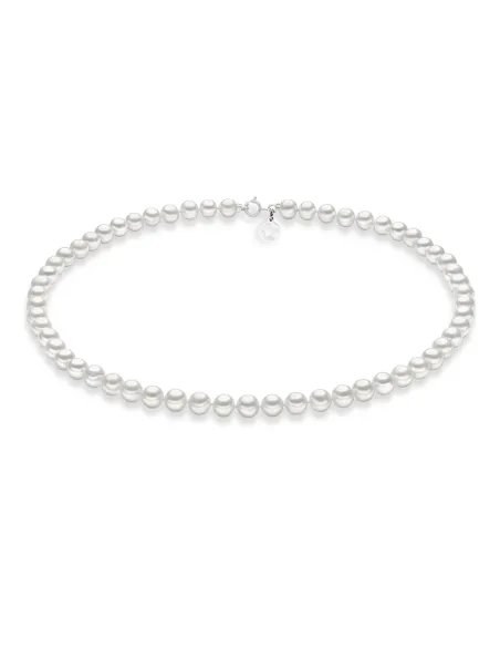Collana Comete Oro Bianco e Perle | Agold