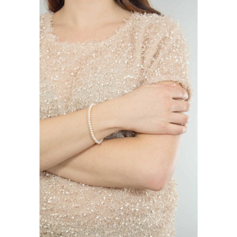 Bracciale Comete Oro Bianco e Perle | Agold
