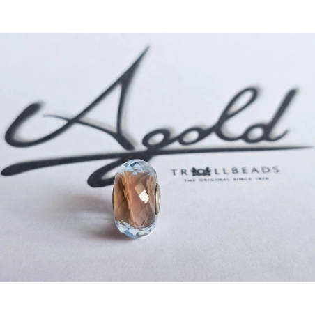 Trollbeads Unico Sfaccettato Rigato Rosa | Agold