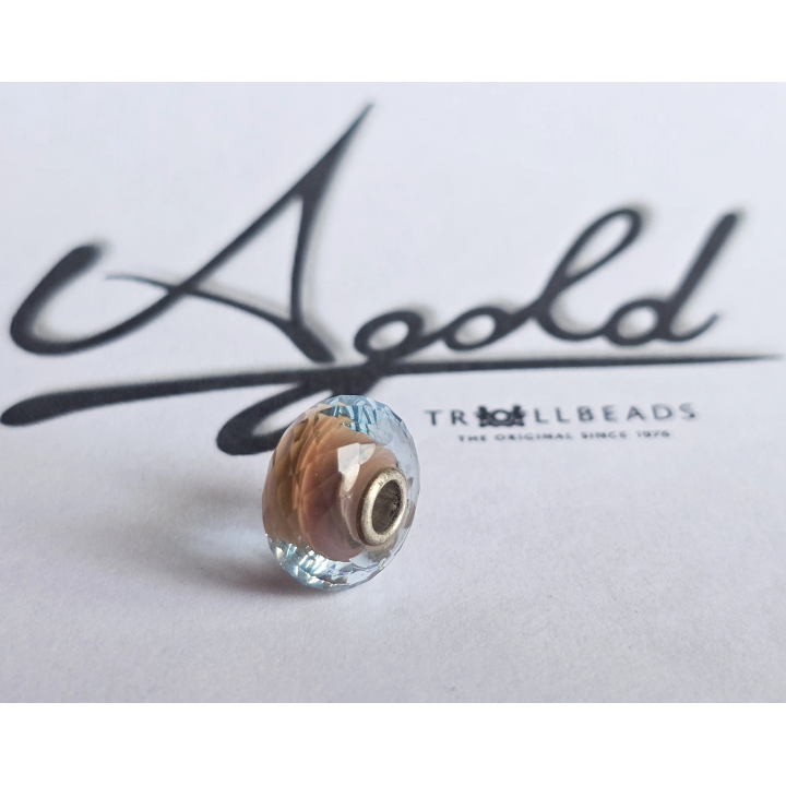 Trollbeads Unico Sfaccettato Rigato Rosa