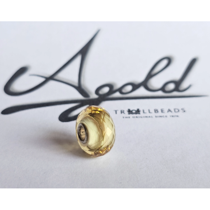 Trollbeads Unico Sfaccettato Rigato Crema