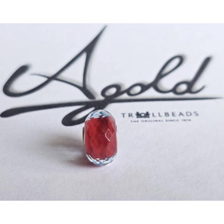 Trollbeads Unico Sfaccettato Rigato Rosso | Agold