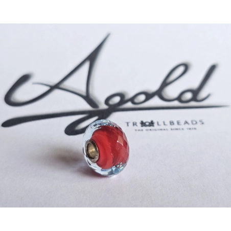 Trollbeads Unico Sfaccettato Rigato Rosso | Agold