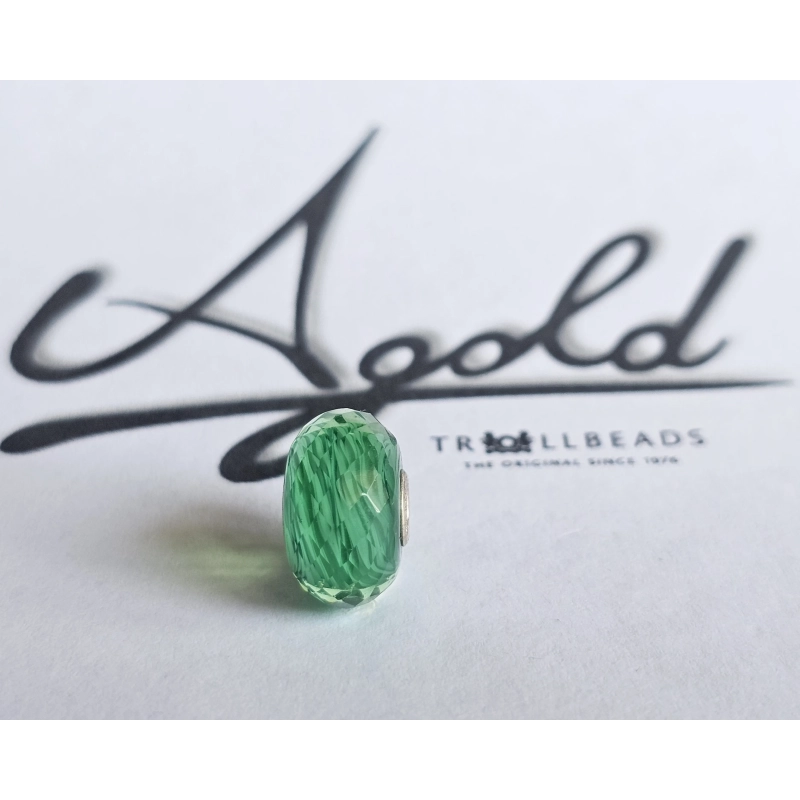 Trollbeads Unico Sfaccettato Rigato Verde | Agold