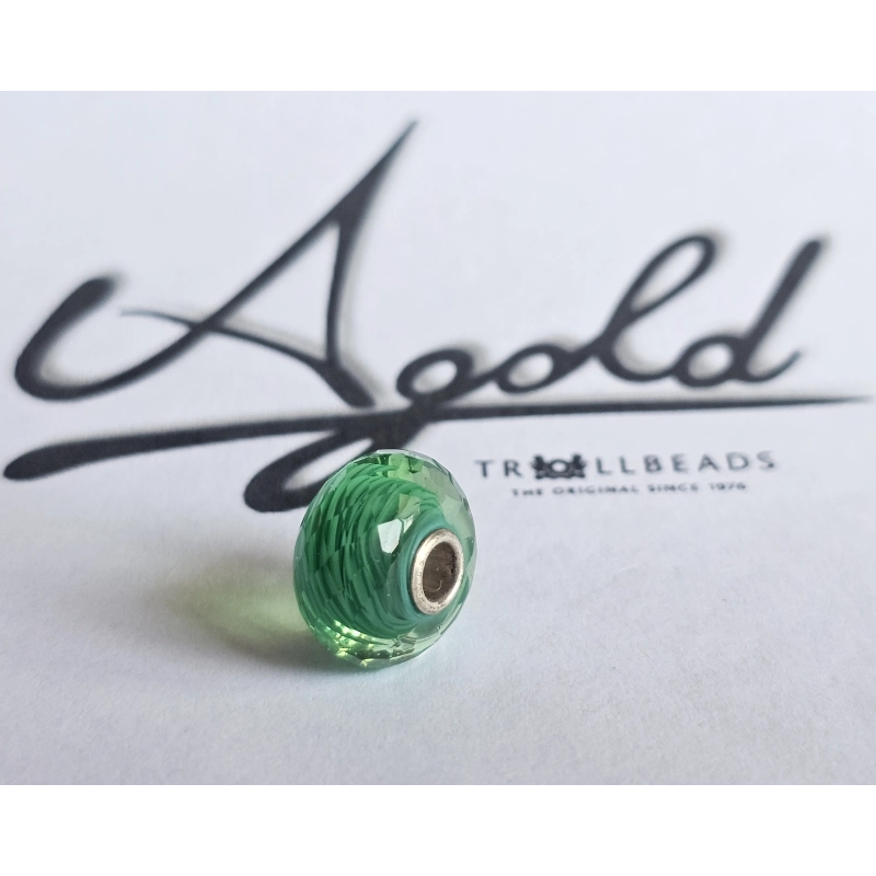 Trollbeads Unico Sfaccettato Rigato Verde | Agold