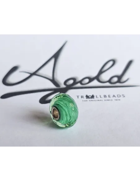 Trollbeads Unico Sfaccettato Rigato Verde | Agold