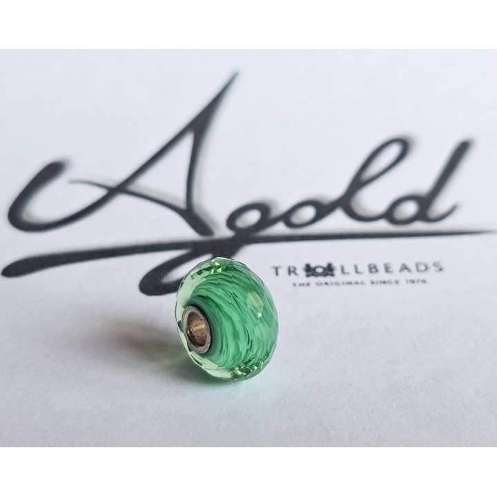 Trollbeads Unico Sfaccettato Rigato Verde