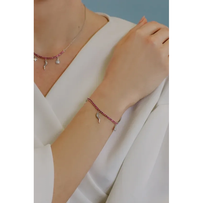 Comete Bracciale Tennis in Argento Cornetto | Agold