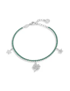 Comete Bracciale Tennis in Argento Quadrifoglio