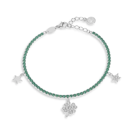 Comete Bracciale Tennis in Argento Quadrifoglio | Agold