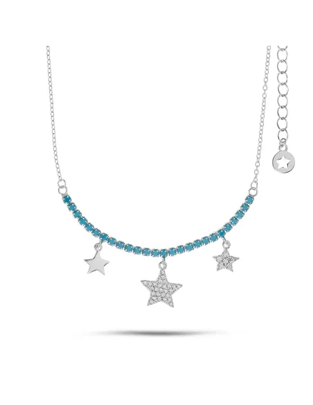 Comete Girocollo Tennis in Argento Stella