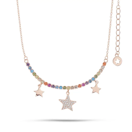 Comete Girocollo Tennis in Argento Stella