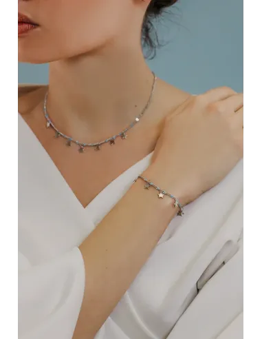 Comete Girocollo in Argento Stella