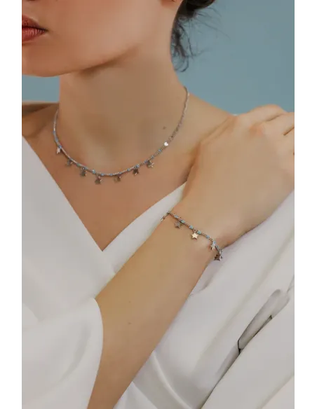Comete Girocollo in Argento Stella