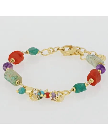 NIVY Bracciale con pietre naturali e corallo - Amira | Agold