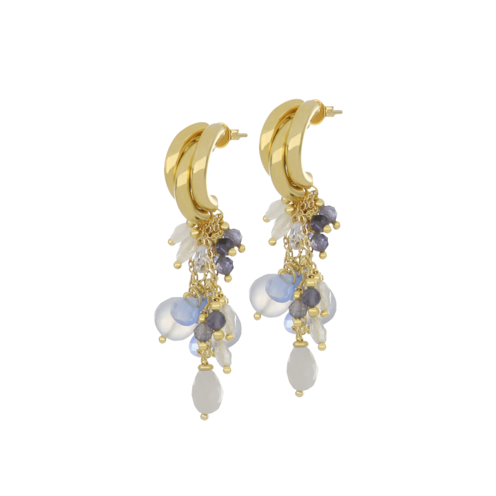 NIVY Orecchini pendenti con pietre blu - Asia