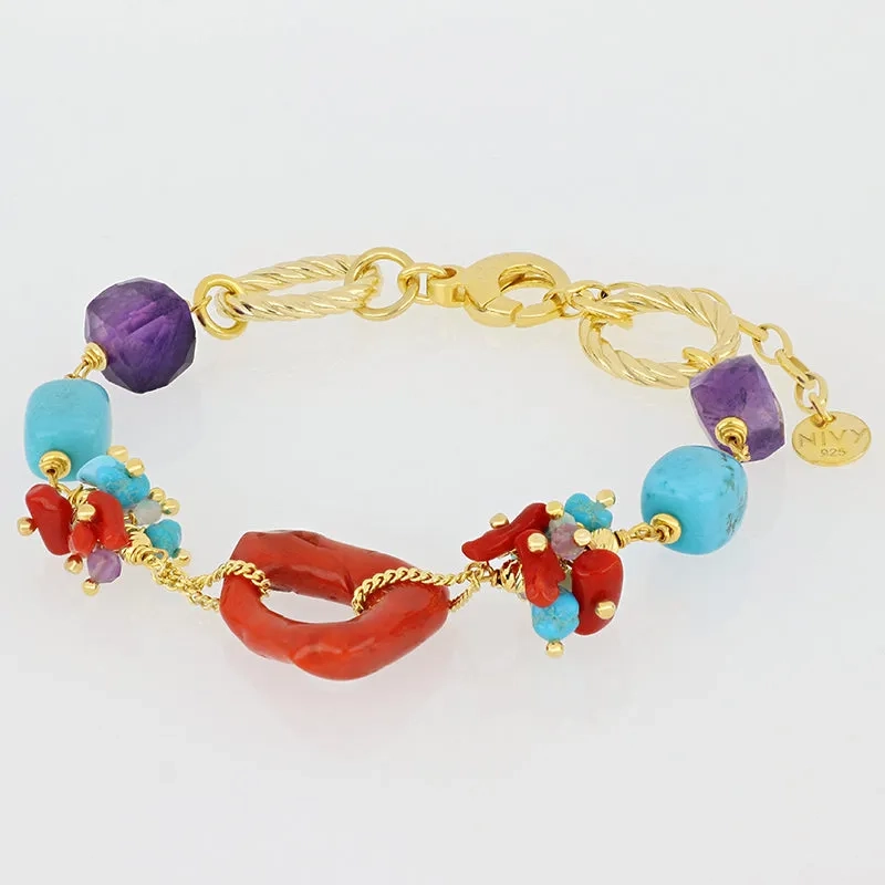 NIVY Bracciale con corallo centrale - Debbie | Agold