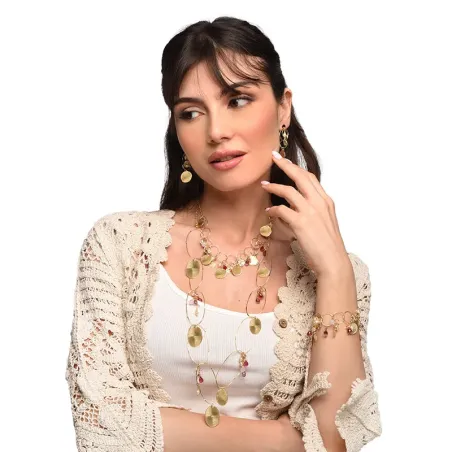 NIVY Bracciale con charms, perle e pietre fucsia - Arthemide | Agold