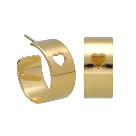 Victoria Cruz Orecchini a cerchio in argento cuore | Agold