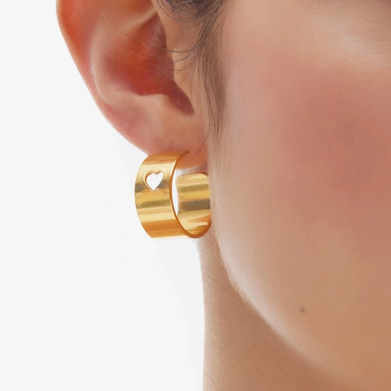 Victoria Cruz Orecchini a cerchio in argento cuore | Agold