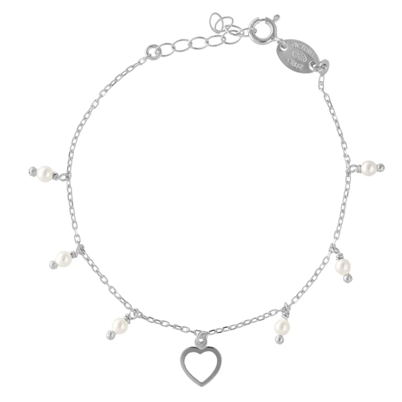 Victoria Cruz Bracciale in argento cuore cristallo | Agold