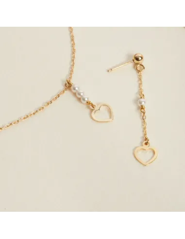 Victoria Cruz Orecchini lunghi in argento cuore cristallo | Agold