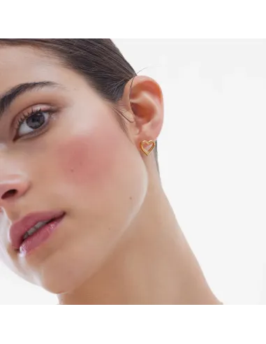 Victoria Cruz Orecchini a bottone in argento cuore | Agold