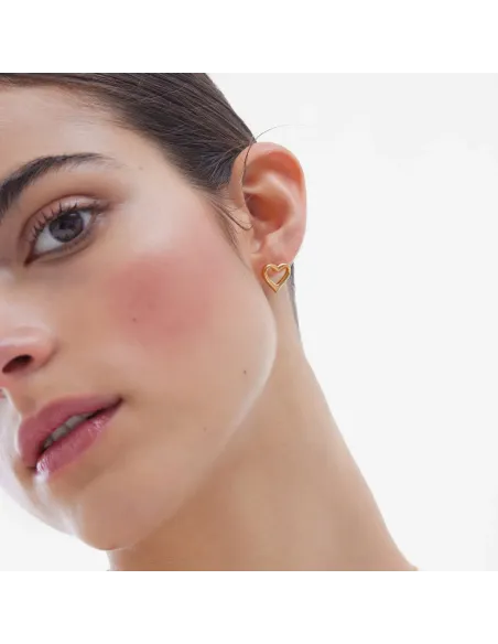 Victoria Cruz Orecchini a bottone in argento cuore | Agold