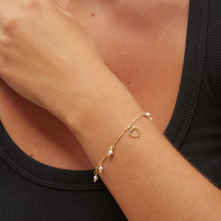 Victoria Cruz Bracciale in argento cuore cristallo