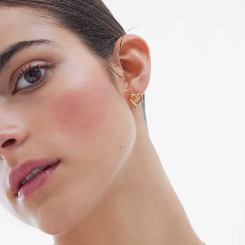 Victoria Cruz Orecchini a bottone in argento cuore | Agold