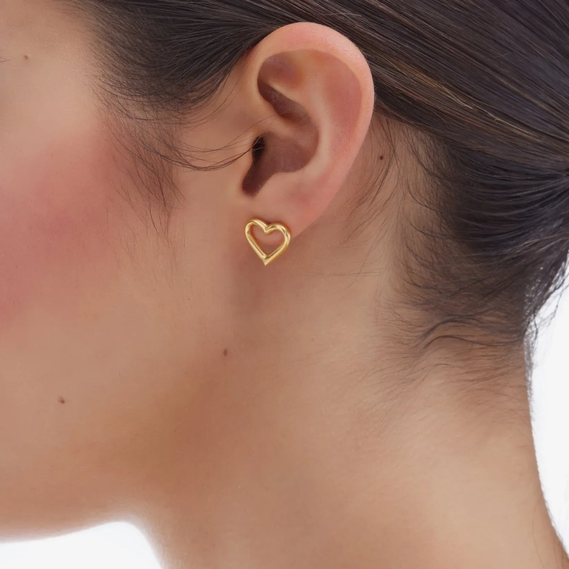 Victoria Cruz Orecchini a bottone in argento cuore | Agold