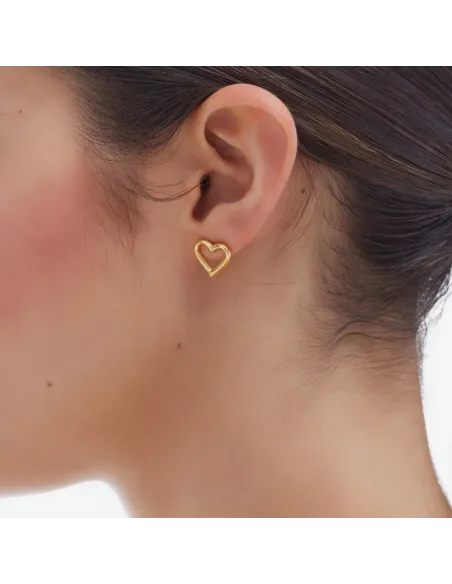 Victoria Cruz Orecchini a bottone in argento cuore | Agold