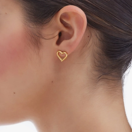 Victoria Cruz Orecchini a bottone in argento cuore | Agold