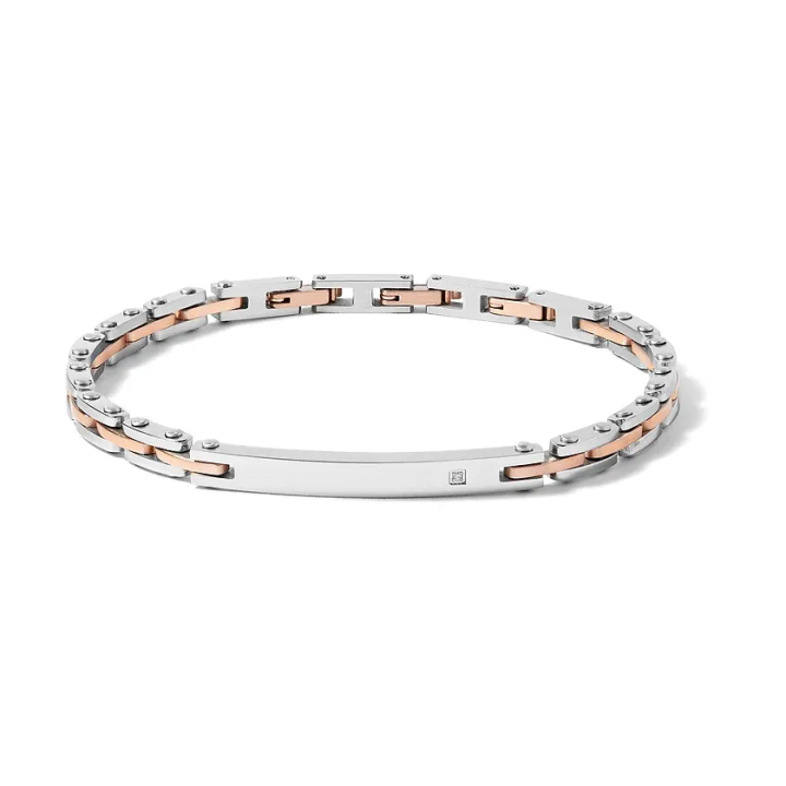COMETE Bracciale in Acciaio Pvd rosè e zircone