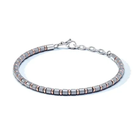 COMETE Bracciale in Acciaio, pvd rosè e grigio con Ematite | Agold